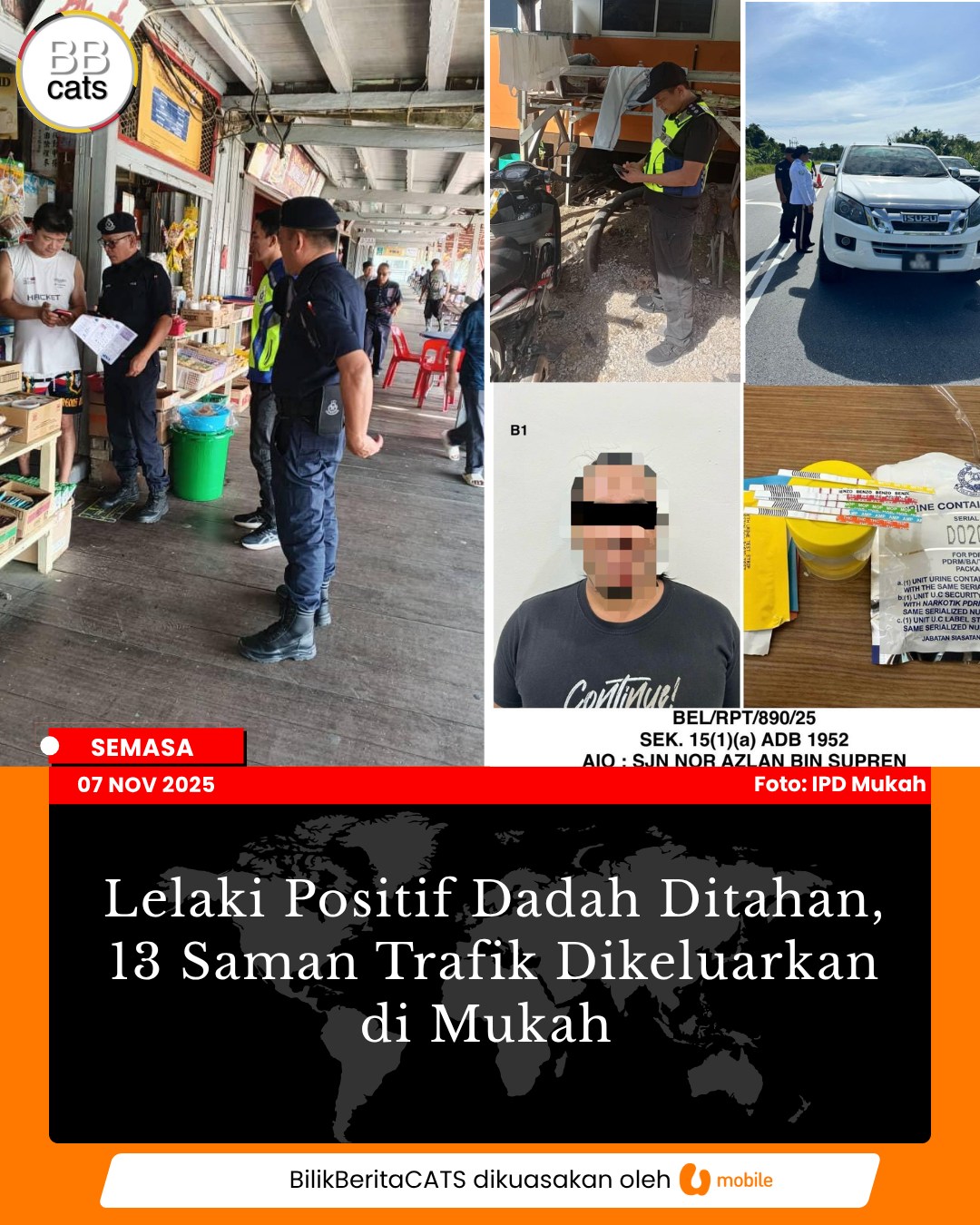 Lelaki Positif Syabu Ditahan Dalam Operasi Cegah Jenayah di Mukah
