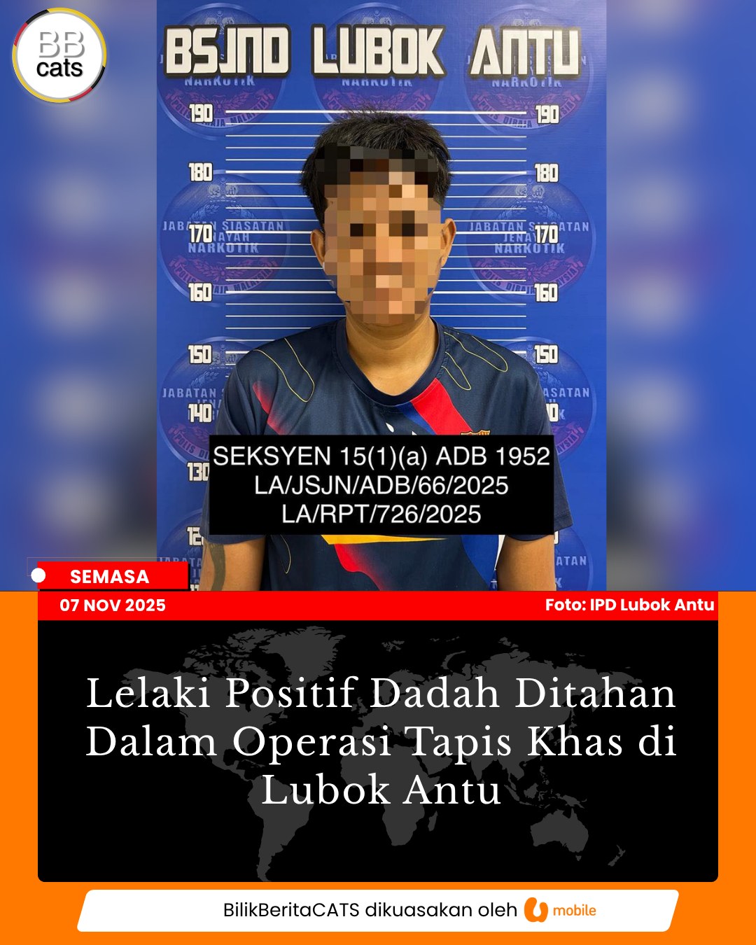 Lelaki Ditangkap Kerana Dadah Dalam Operasi Tapis Khas di Lubok Antu