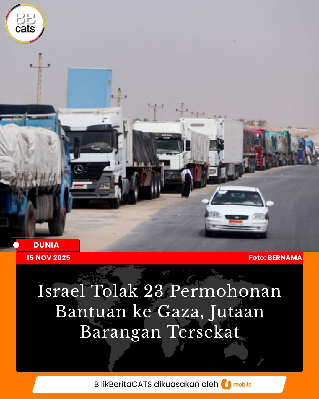 Israel Tolak 23 Permohonan Bantuan ke Gaza, Jutaan Barangan Tersekat