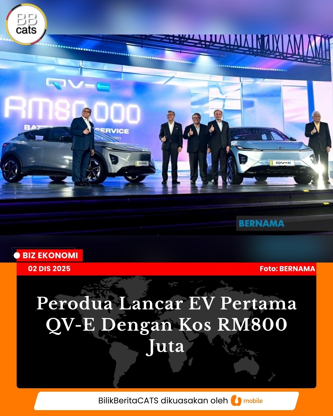 Perodua Lancar EV Pertama QV-E Dengan Kos RM800 Juta