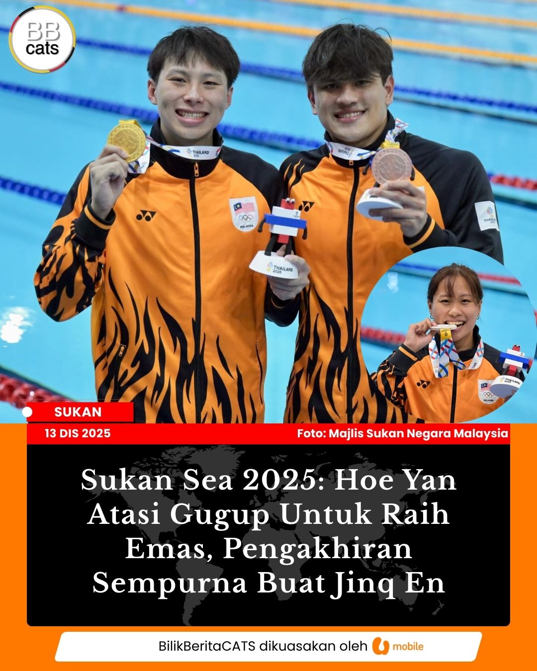 Sukan Sea 2025: Hoe Yan Atasi Gugup Untuk Raih Emas, Pengakhiran Sempurna Buat Jinq En