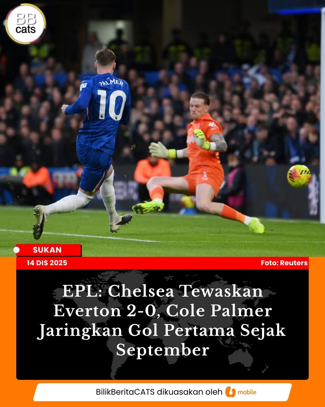 EPL: Chelsea Tewaskan Everton 2-0, Cole Palmer Jaringkan Gol Pertama Sejak September