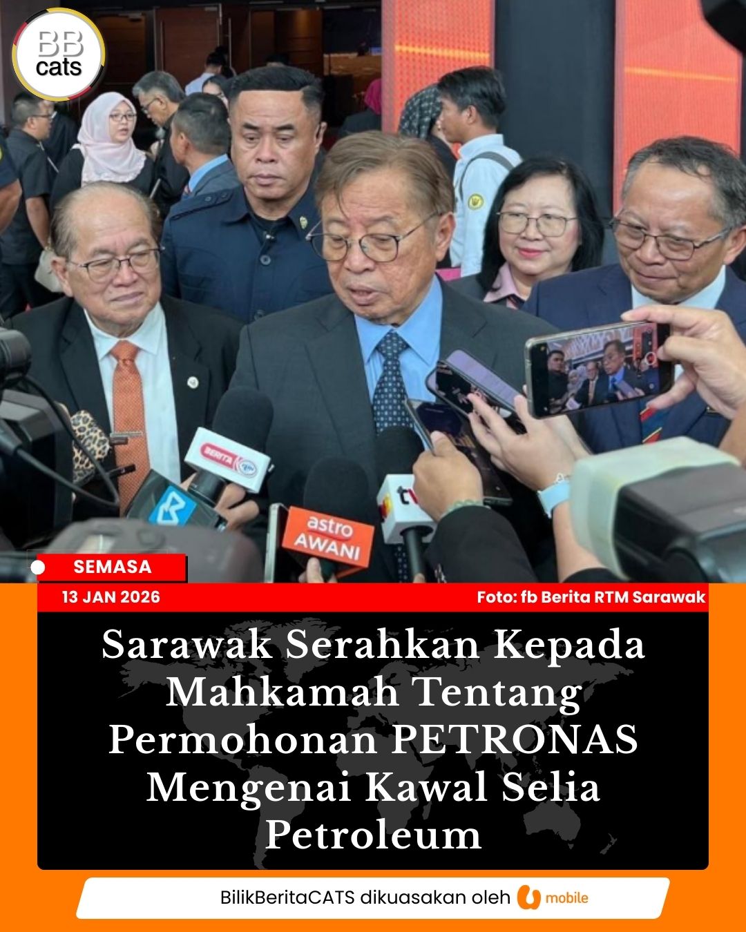 Sarawak Serahkan Kepada Mahkamah Tentang Permohonan PETRONAS Mengenai Kawal Selia Petroleum
