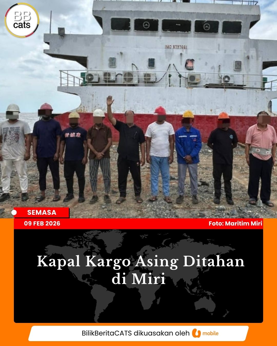 Zon Maritim Miri Tahan Kapal Kargo Asing