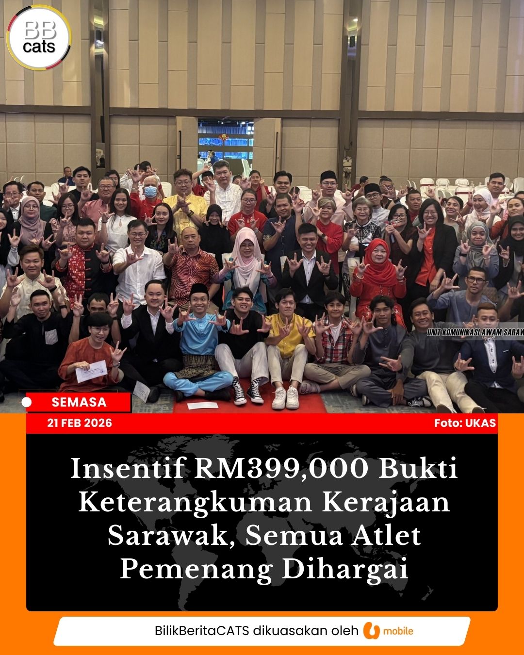 Insentif RM399,000 Bukti Keterangkuman Kerajaan Sarawak, Semua Atlet Pemenang Dihargai