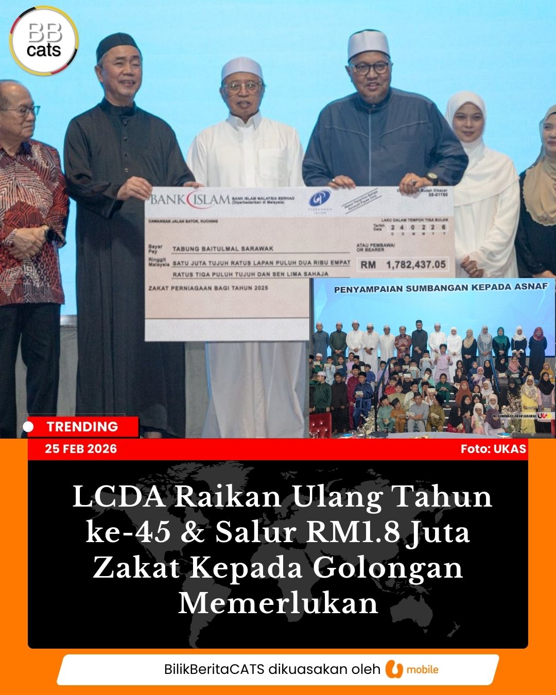 LCDA Raikan Ulang Tahun ke-45 & Salur RM1.8 Juta Zakat Kepada Golongan Memerlukan