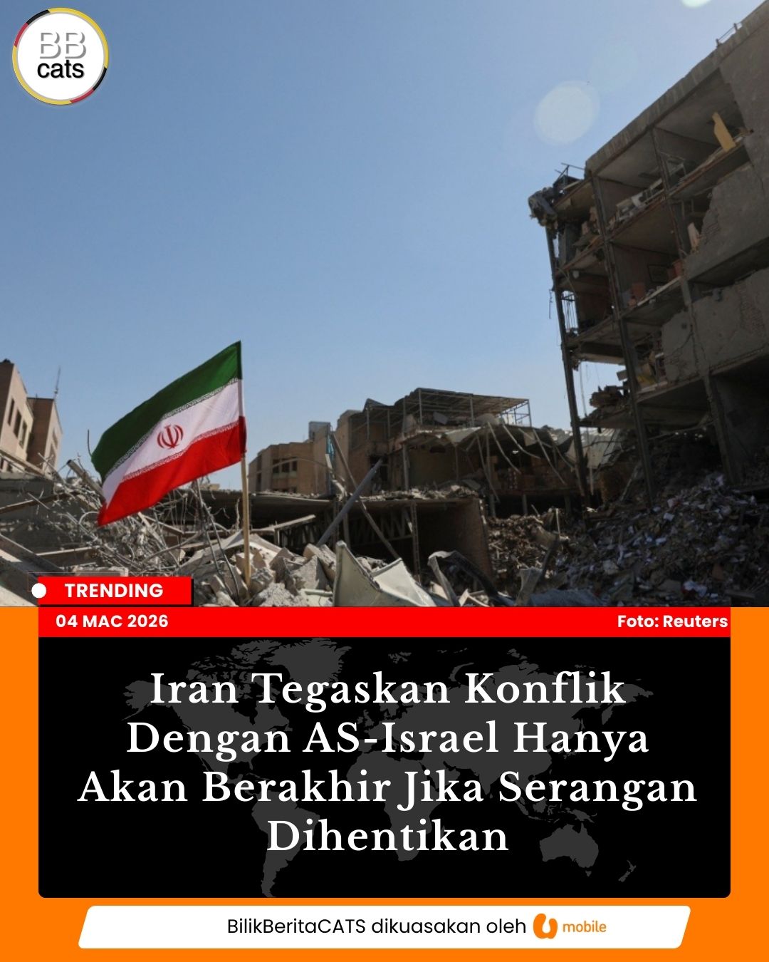 Iran Tegaskan Konflik Dengan AS-Israel Hanya Akan Berakhir Jika Serangan Dihentikan