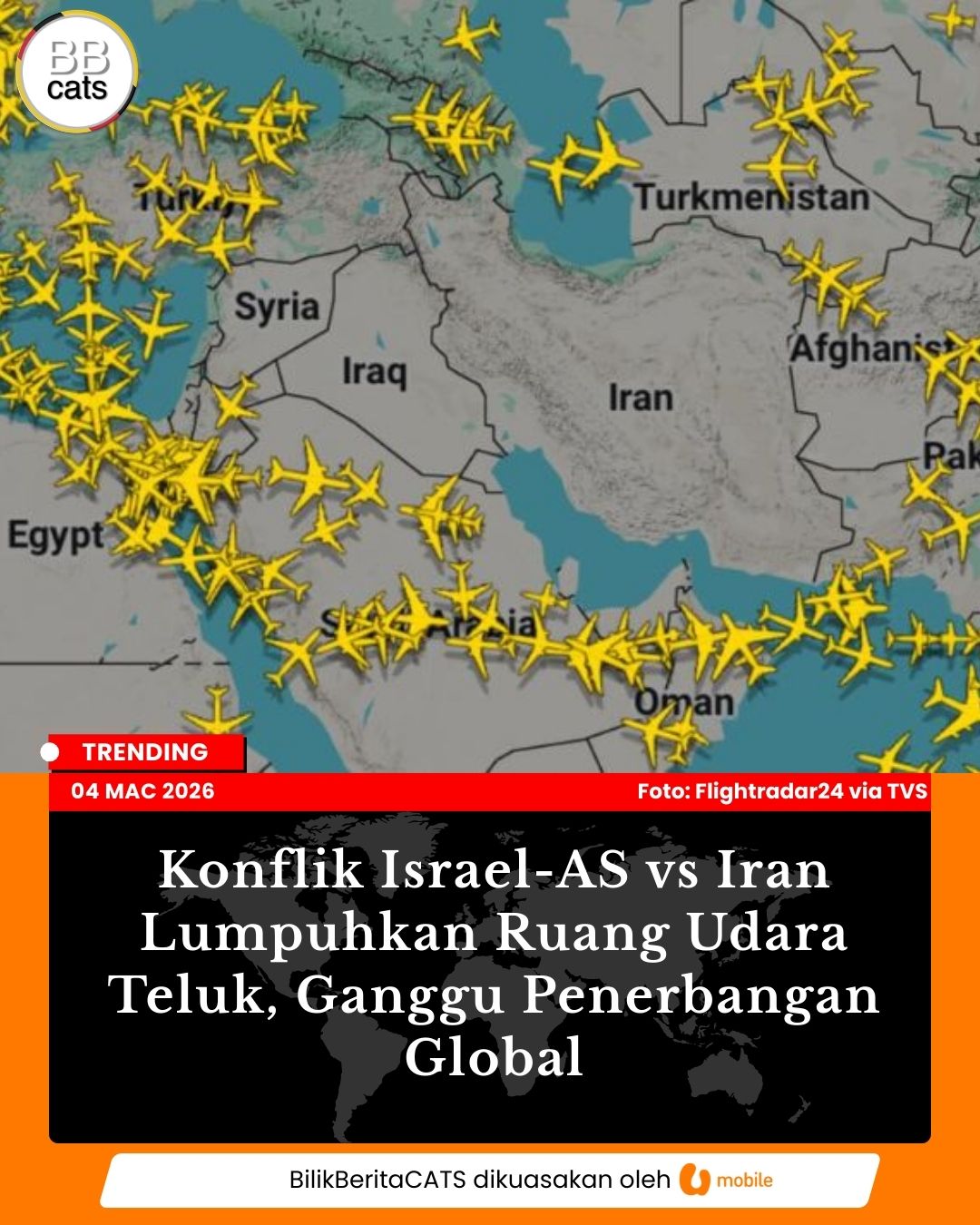 Konflik Israel-AS vs Iran Lumpuhkan Ruang Udara Teluk, Ganggu Penerbangan Global