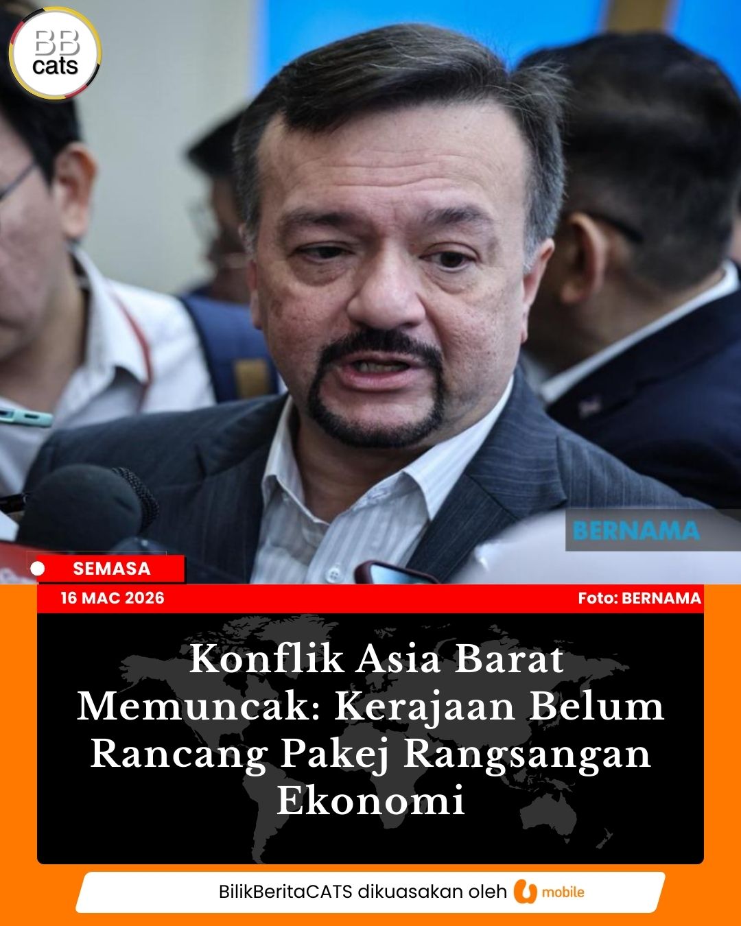 Konflik Asia Barat Memuncak: Kerajaan Belum Rancang Pakej Rangsangan Ekonomi