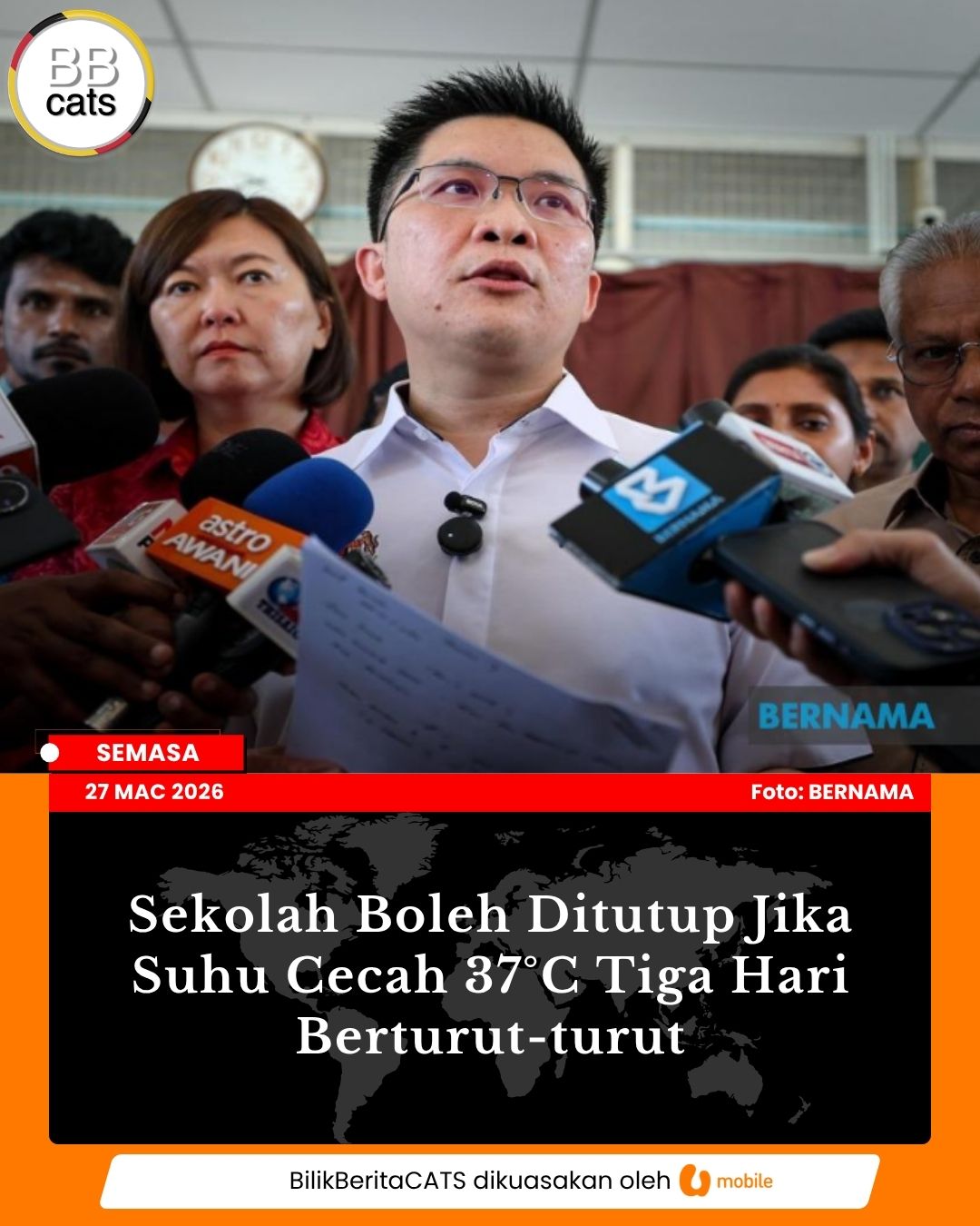 Sekolah Boleh Ditutup Jika Suhu Cecah 37°C Tiga Hari Berturut-turut