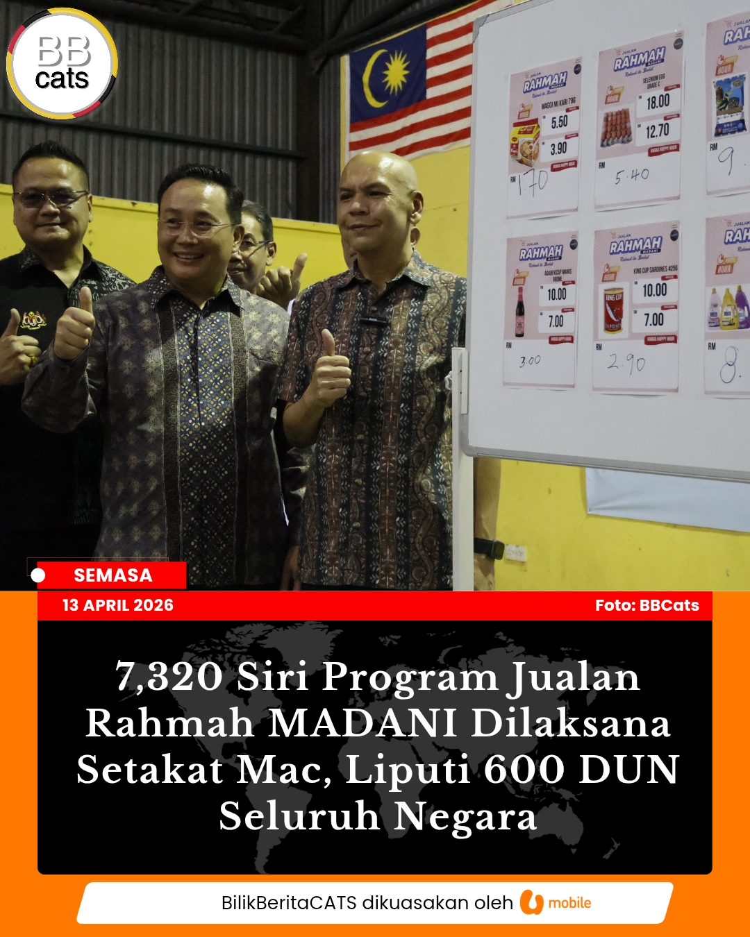 7,320 Siri Program Jualan Rahmah MADANI Dilaksana Setakat Mac, Liputi 600 DUN Seluruh Negara