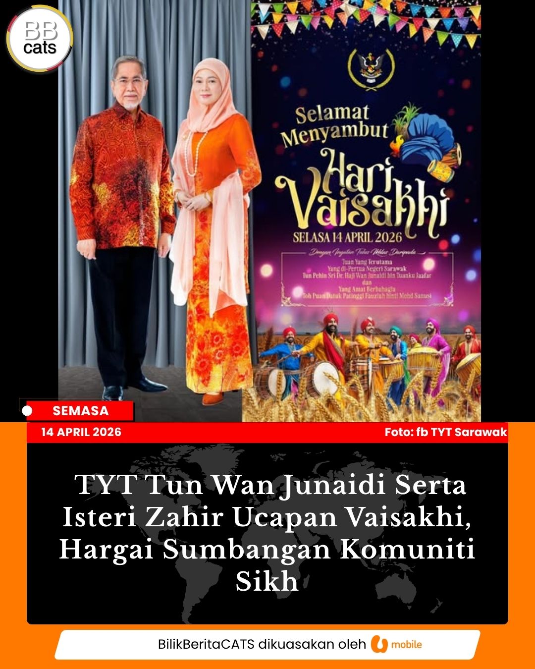 TYT Tun Wan Junaidi Serta Isteri Zahir Ucapan Vaisakhi, Hargai Sumbangan Komuniti Sikh