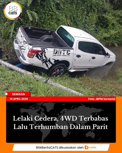 Pemandu Cedera, 4WD Terhumban Dalam Parit