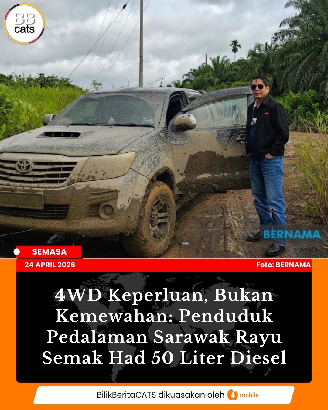 4WD Keperluan, Bukan Kemewahan: Penduduk Pedalaman Sarawak Rayu Semak Had 50 Liter Diesel