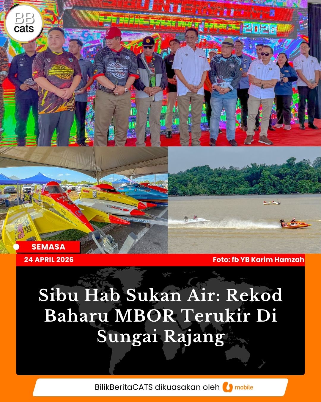 Sibu Hab Sukan Air: Rekod Baharu MBOR Terukir Di Sungai Rajang