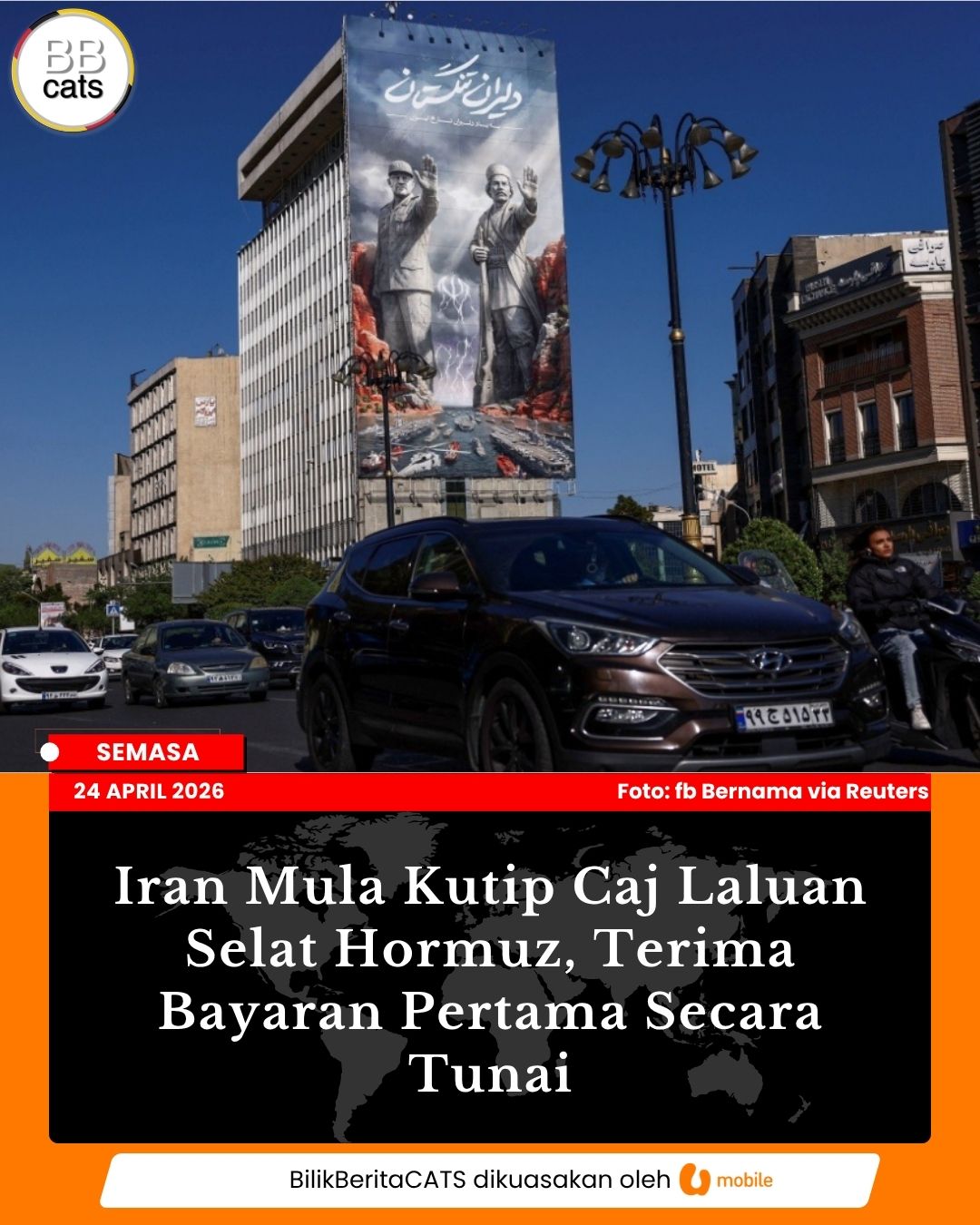 Iran Mula Kutip Caj Laluan Selat Hormuz, Terima Bayaran Pertama Secara Tunai