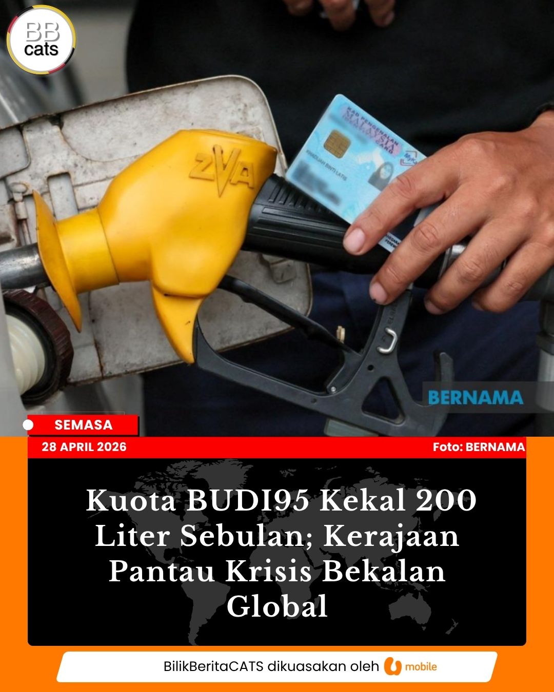 Kuota BUDI95 Kekal 200 Liter Sebulan; Kerajaan Pantau Krisis Bekalan Global