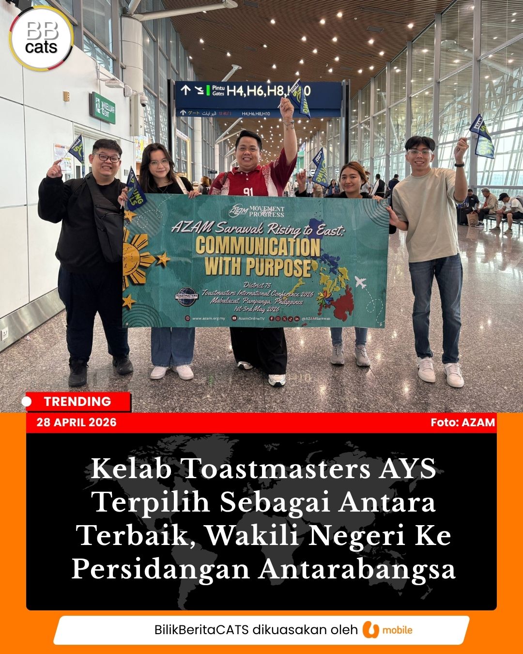 Kelab Toastmasters AYS Terpilih Sebagai Antara Terbaik, Wakili Negeri Ke Persidangan Antarabangsa