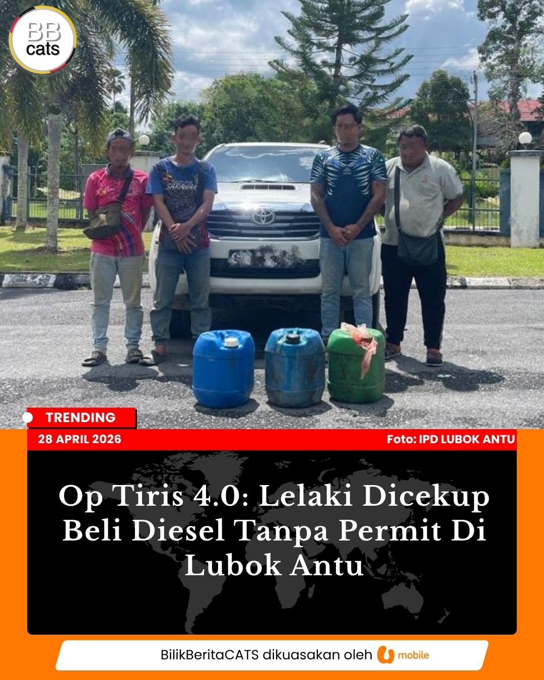 Op Tiris 4.0: Lelaki Dicekup Beli Diesel Tanpa Permit Di Lubok Antu