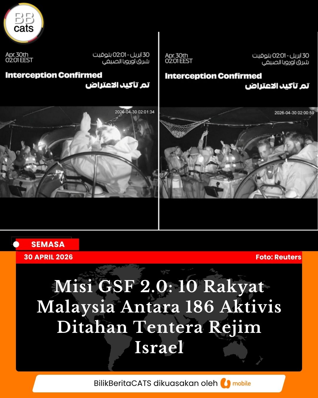 Misi GSF 2.0: 10 Rakyat Malaysia Antara 186 Aktivis Ditahan Tentera Rejim Israel