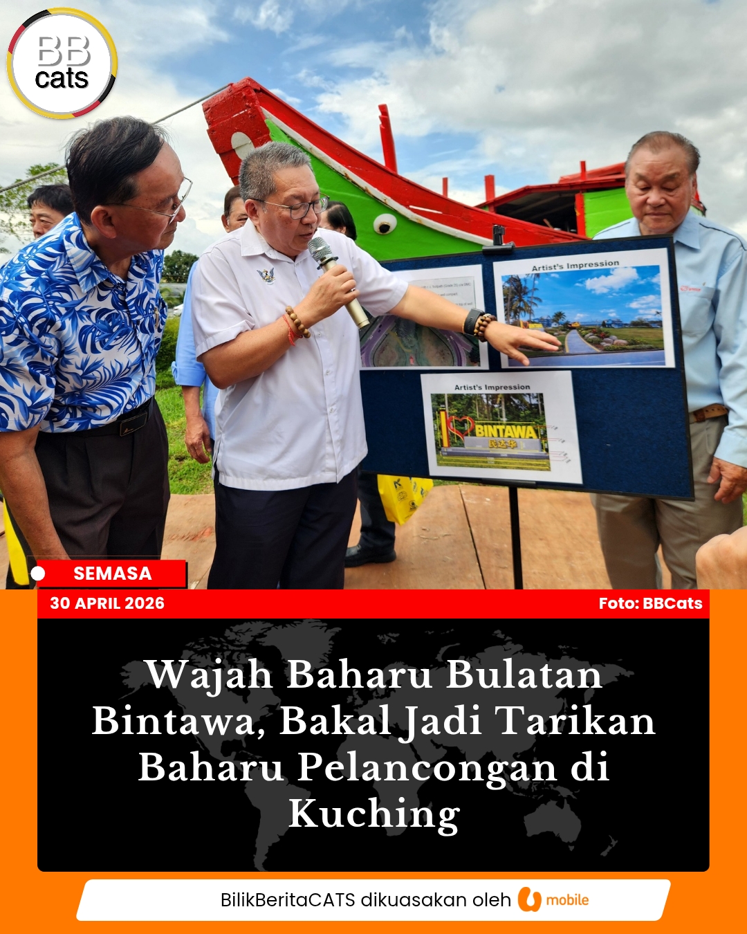 Wajah Baharu Bulatan Bintawa, Bakal Jadi Tarikan Baharu Pelancongan di Kuching