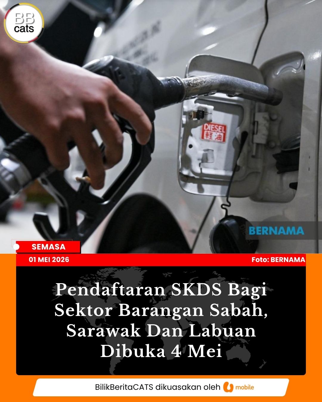 Pendaftaran SKDS Bagi Sektor Barangan Sabah, Sarawak Dan Labuan Dibuka 4 Mei