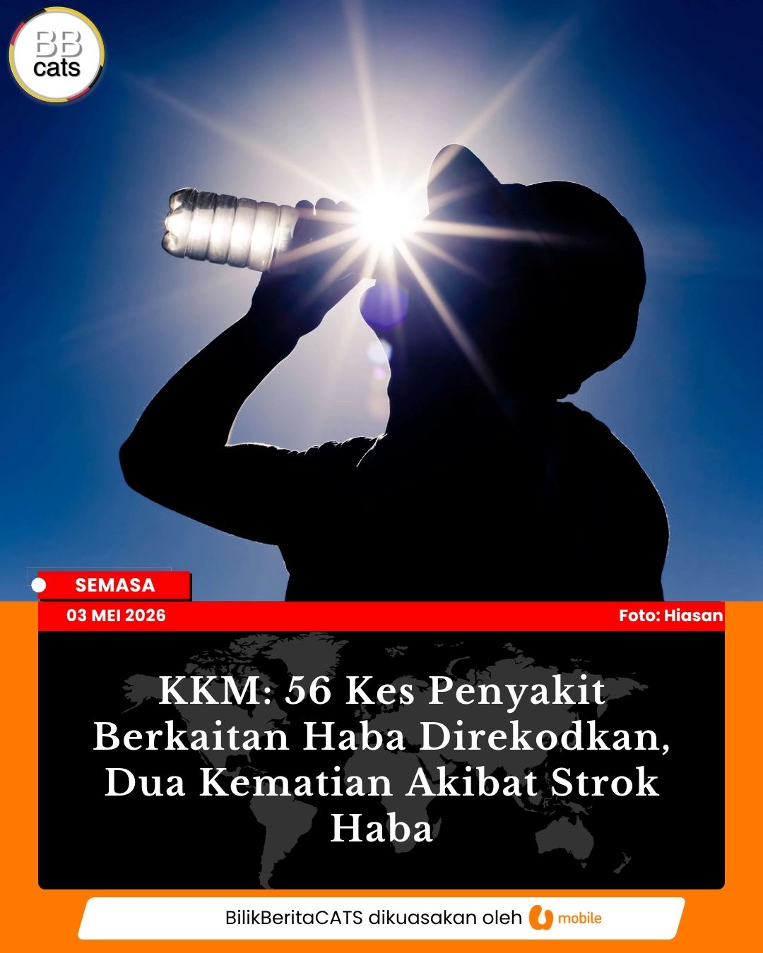 KKM: 56 Kes Penyakit Berkaitan Haba Direkodkan, Dua Kematian Akibat Strok Haba