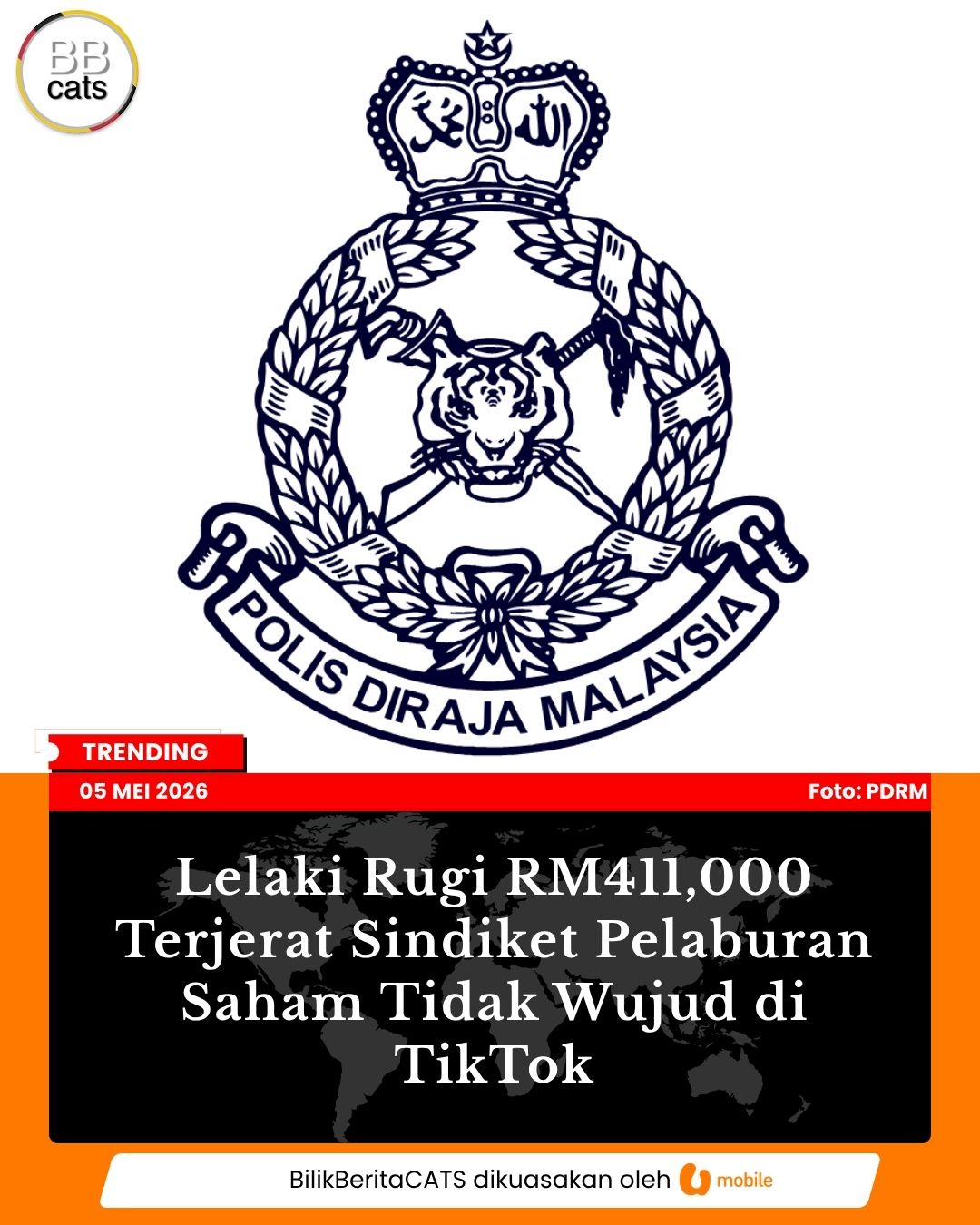Lelaki Rugi RM411,000 Terjerat Sindiket Pelaburan Saham Tidak Wujud di TikTok