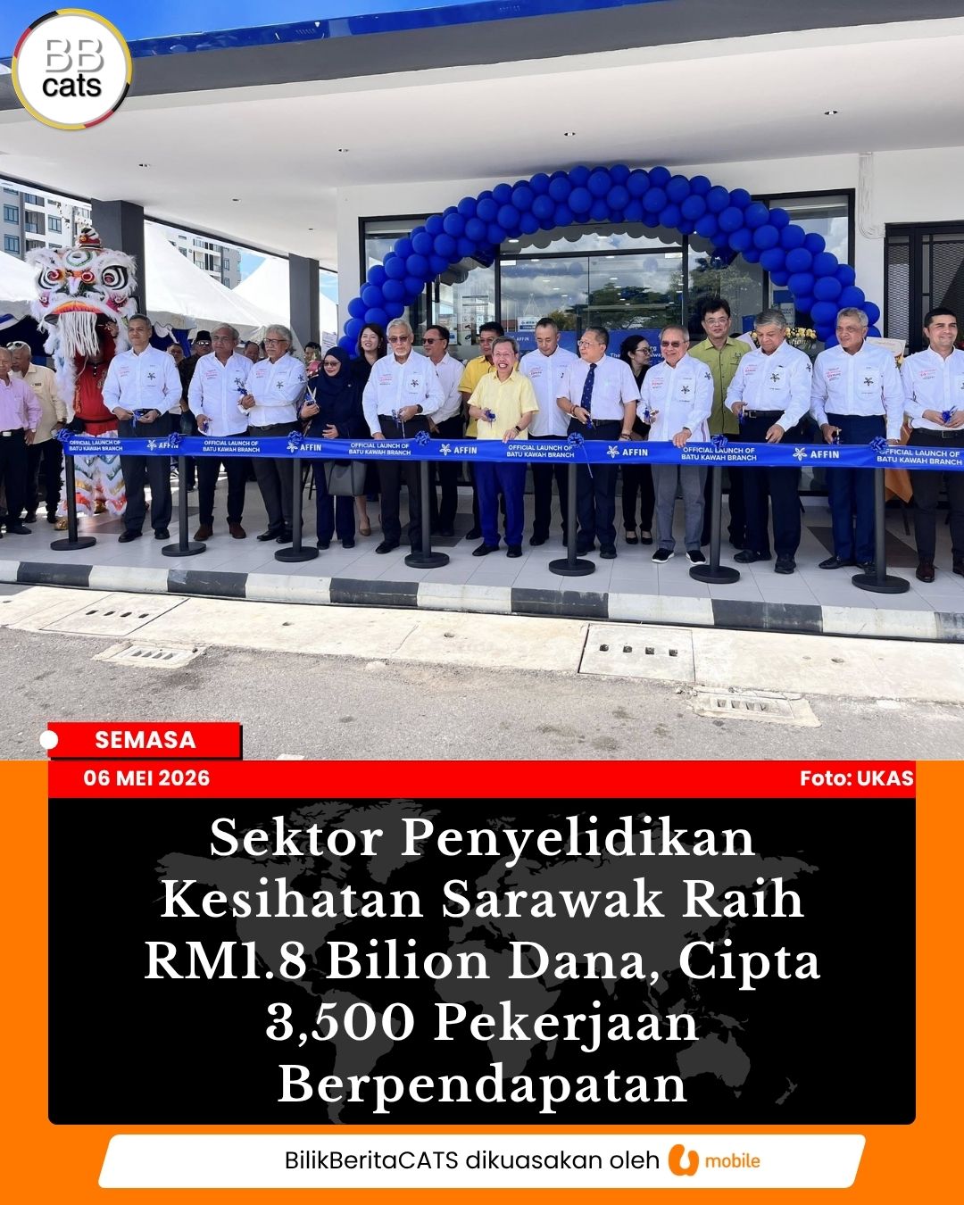 Sektor Penyelidikan Kesihatan Sarawak Raih RM1.8 Bilion Dana, Cipta 3,500 Pekerjaan Berpendapatan