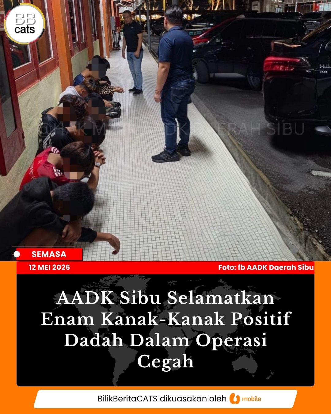 AADK Sibu Selamatkan Enam Kanak-Kanak Positif Dadah Dalam Operasi Cegah