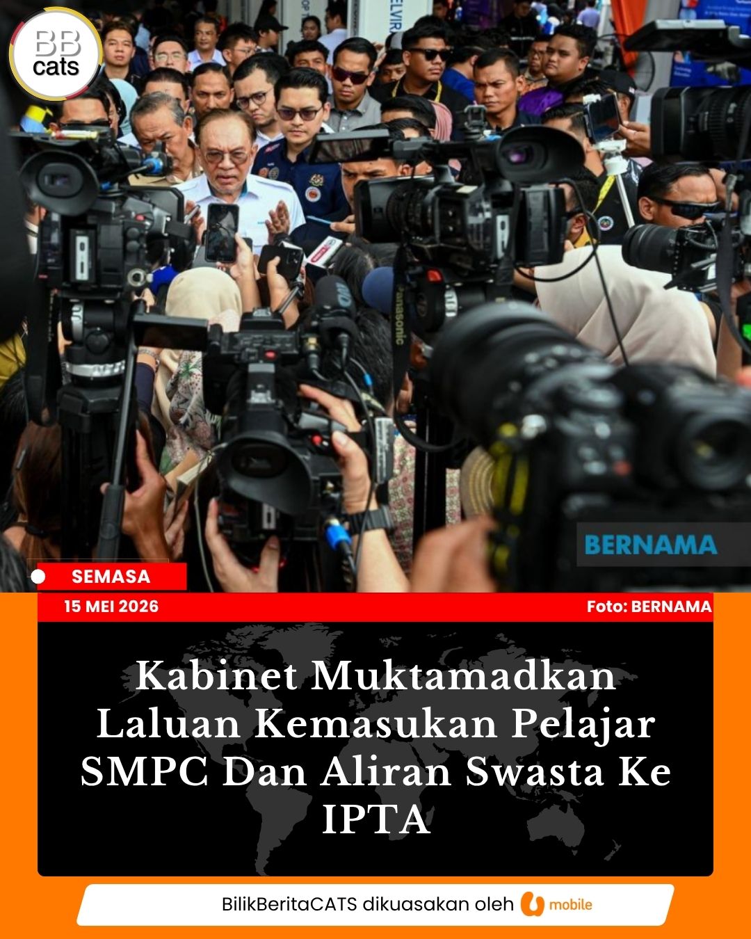 Kabinet Muktamadkan Laluan Kemasukan Pelajar SMPC Dan Aliran Swasta Ke IPTA