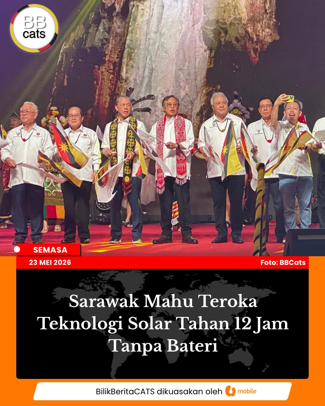 Sarawak Mahu Teroka Teknologi Solar Tahan 12 Jam Tanpa Bateri