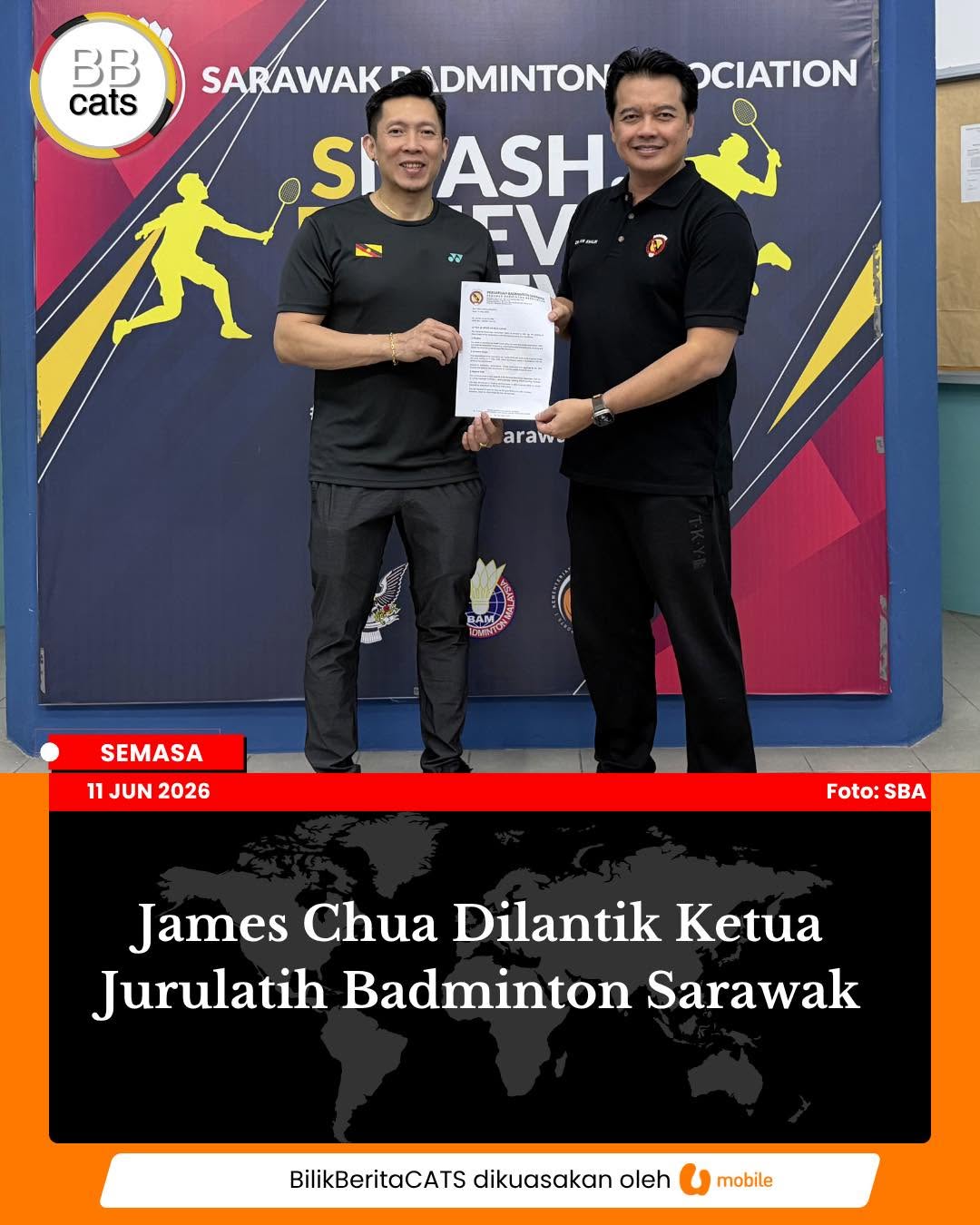 James Chua Dilantik Ketua Jurulatih Badminton Sarawak