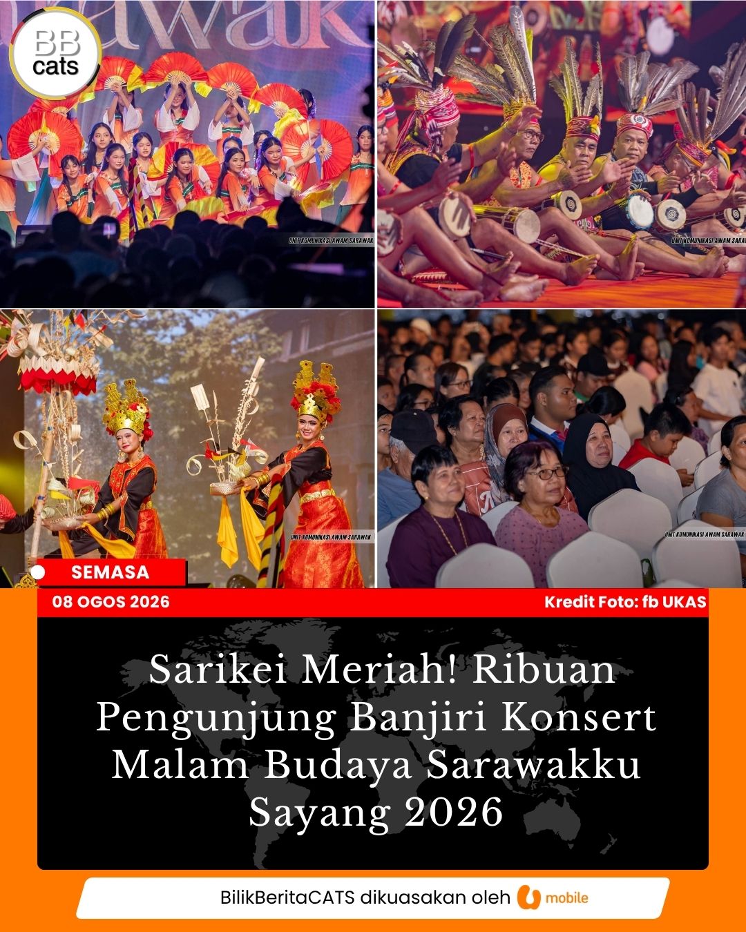 Sarikei Meriah! Ribuan Pengunjung Banjiri Konsert Malam Budaya Sarawakku Sayang 2026