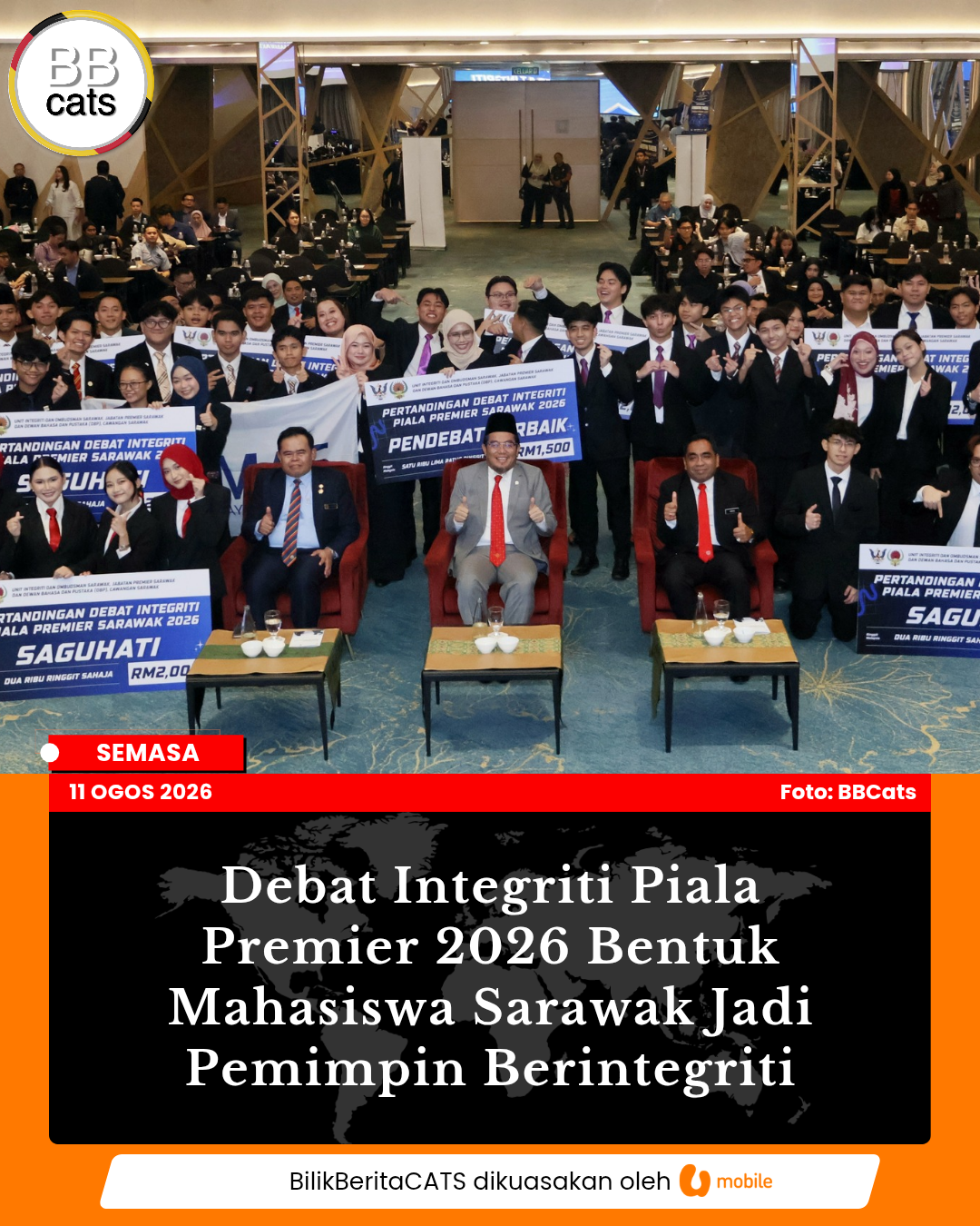 Debat Integriti Piala Premier 2026 Bentuk Mahasiswa Sarawak Jadi Pemimpin Berintegriti