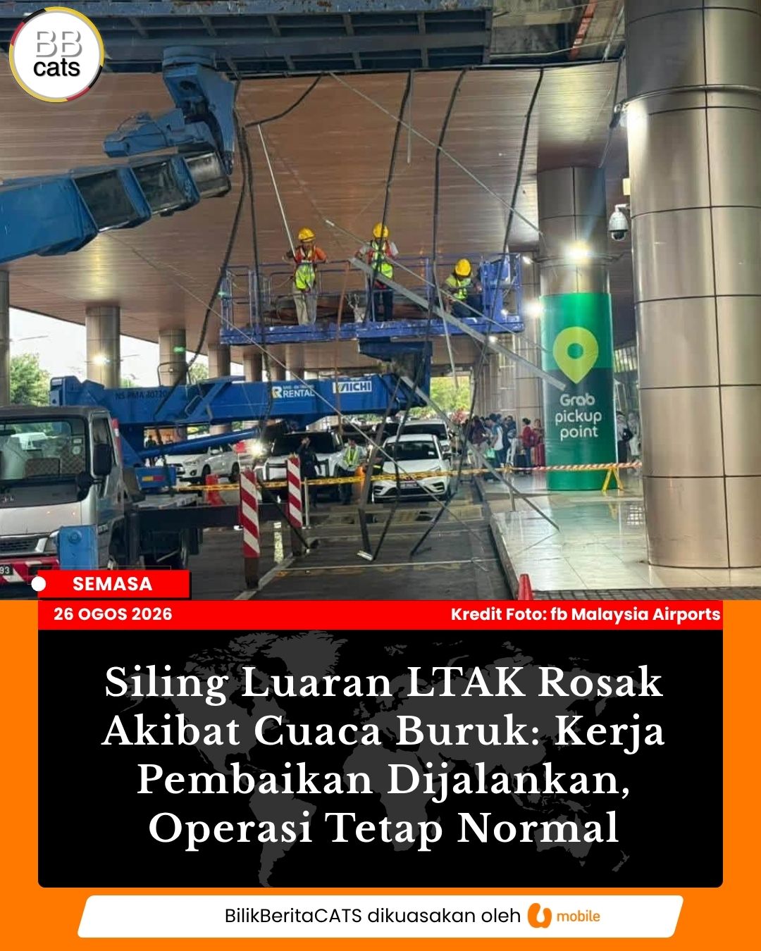 Siling Luaran LTAK Rosak Akibat Cuaca Buruk: Kerja Pembaikan Dijalankan, Operasi Tetap Normal