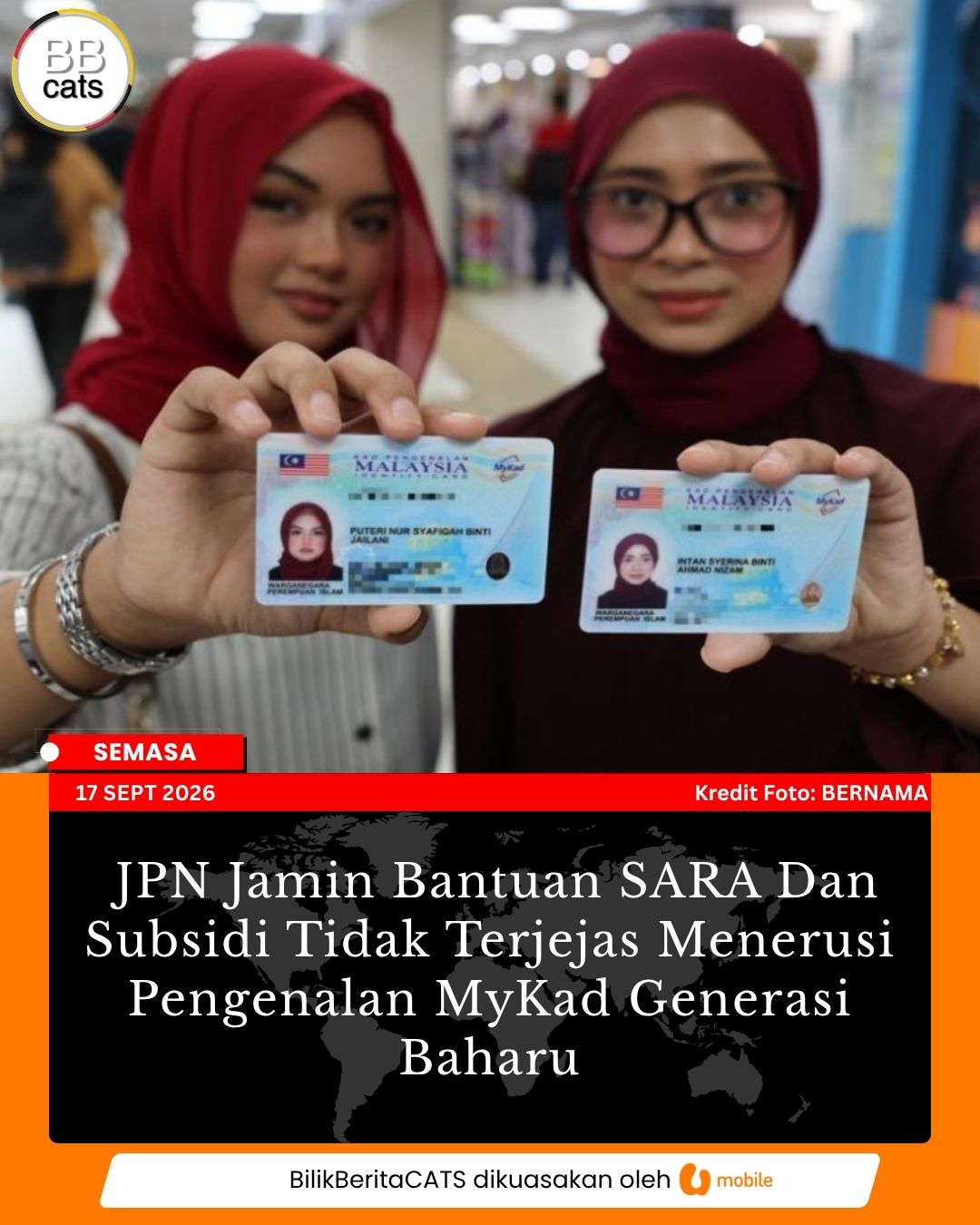 JPN Jamin Bantuan SARA Dan Subsidi Tidak Terjejas Menerusi Pengenalan MyKad Generasi Baharu