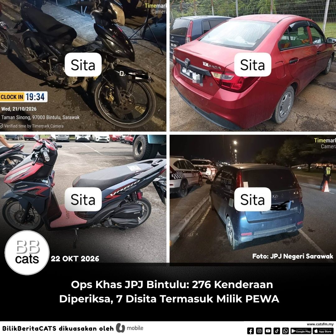 JPJ Sarawak Pergiat Operasi Penguatkuasaan Di Bintulu, 276 Kenderaan Diperiksa Dan 7 Disita