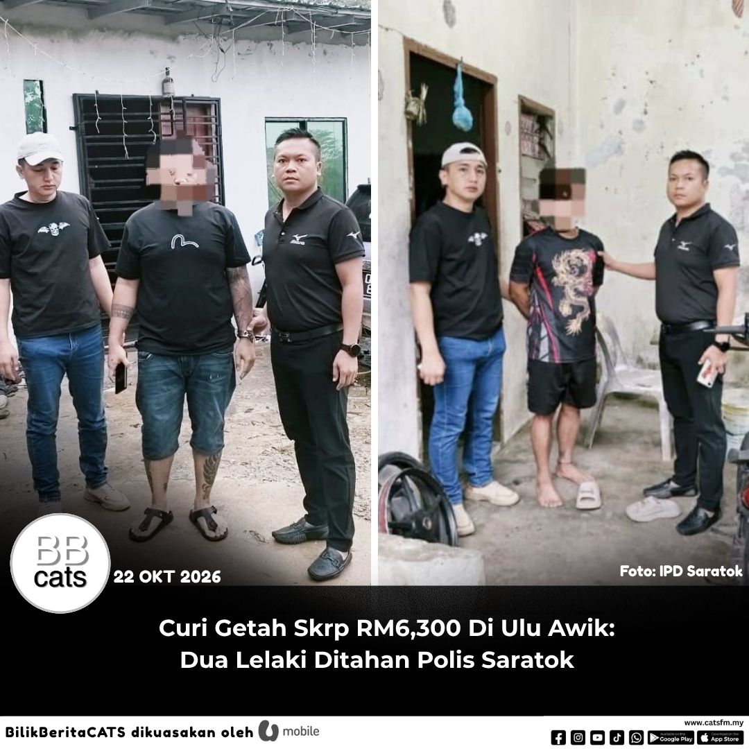 Dua Lelaki Ditahan Curi Getah SkRAP RM6,300 Di Saratok, Wang Hasil Jualan Diguna Beli Dadah